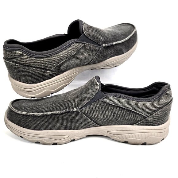Skechers Relaxed Fit Creston Moseco Slip-On Charcoal Canvas Shoes Men's Size 12 - Picture 2 of 10